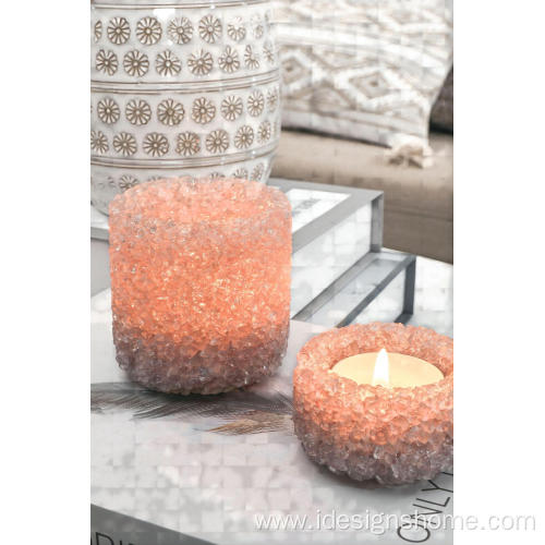 Orange Glass Candle Holder